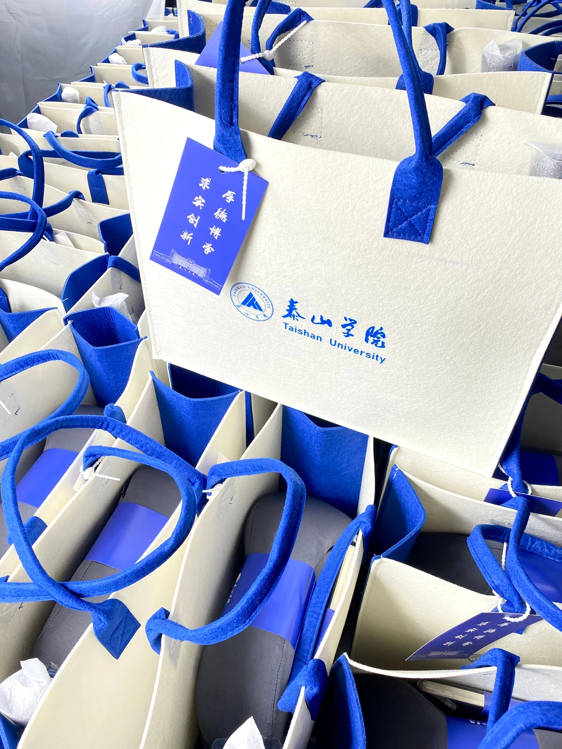 白色毛毡包图片 3